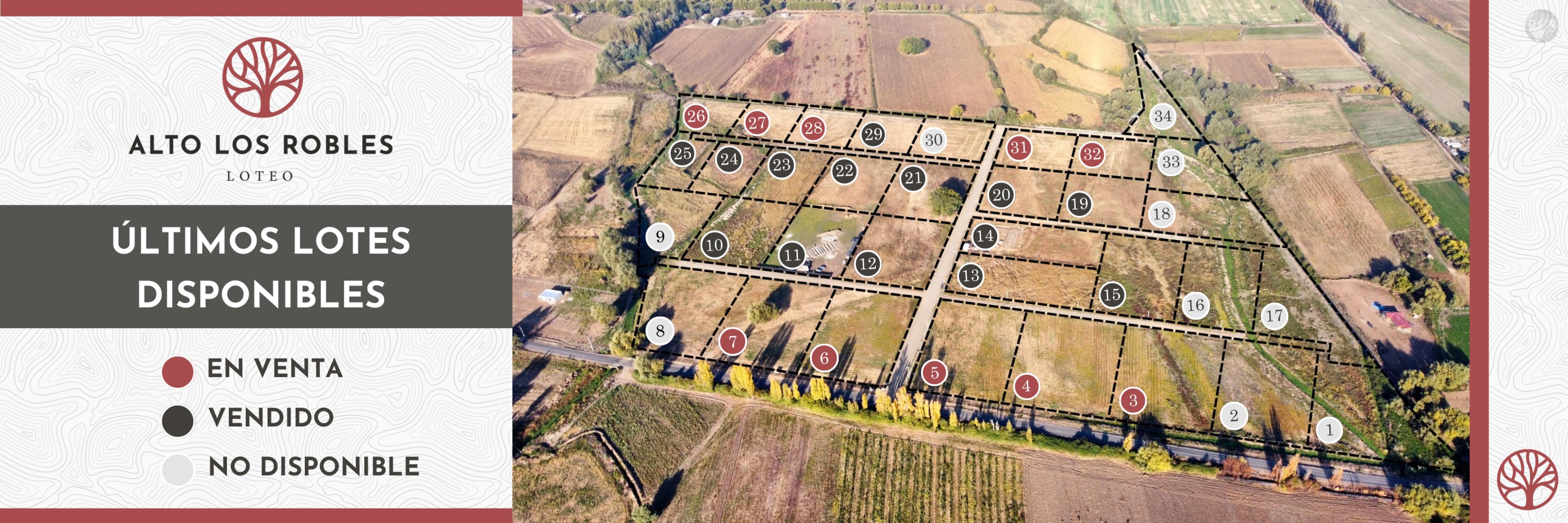 En  venta parcelas 5000m2 en loteo Alto Los Robles